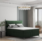 łóżka kontynentalne z materacem bonell pocket zielone