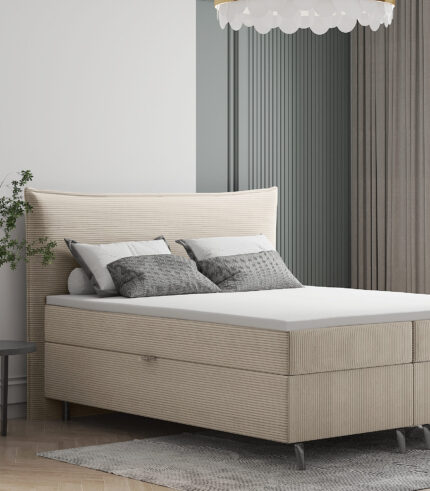 Łóżko Kontynentalne RUBI  jasny Beż Ecru