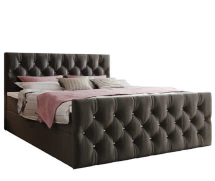 Tali – Łóżko Kontynentalne Glamour z Kryształkami