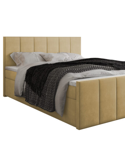 Łóżko kontynentalne kolor Beż materac bonell