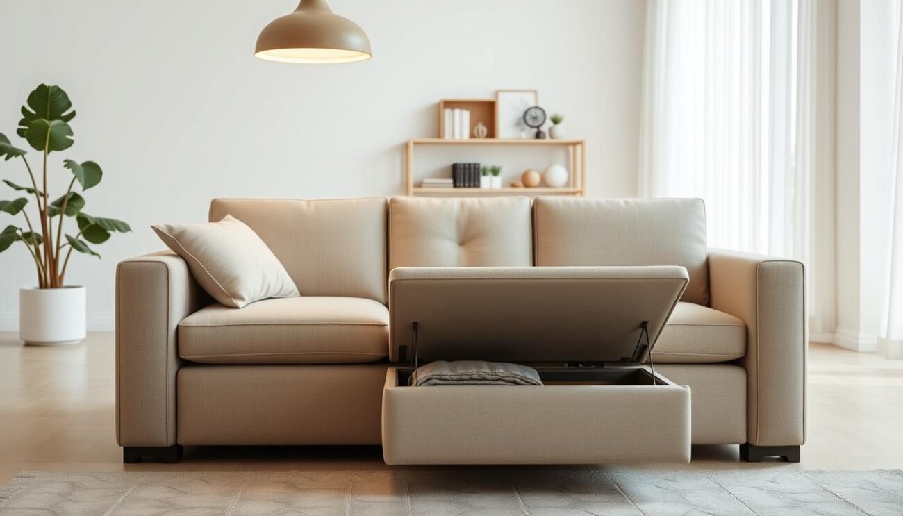 Kanapy z funkcją spania codziennego z pojemnikiem