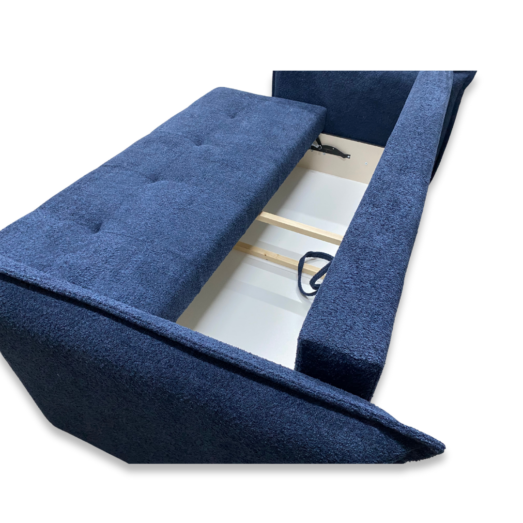 kanapa nowoczesna z dużym pojemnikiem na pościel