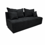 Wygodna kanapa tapicerowana z funkcją spania Maylo/Czarna