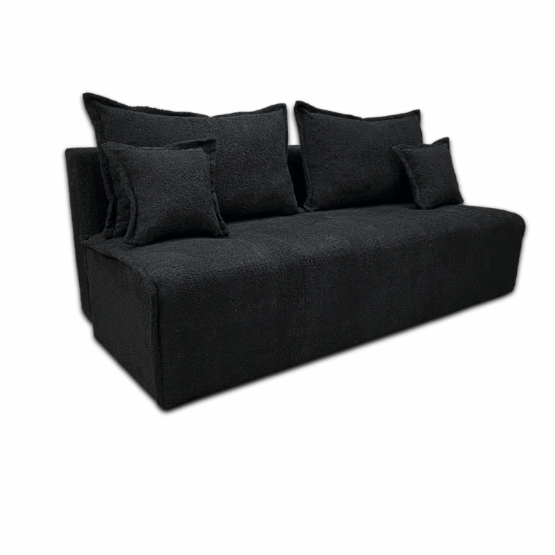 Wygodna kanapa tapicerowana z funkcją spania Maylo/Czarna