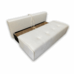 Śmietankowe łóżko z funkcją spania codziennego, ustawiona w nowoczesnym salonie