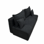 Wygodna kanapa tapicerowana z funkcją spania Maylo/Czarna