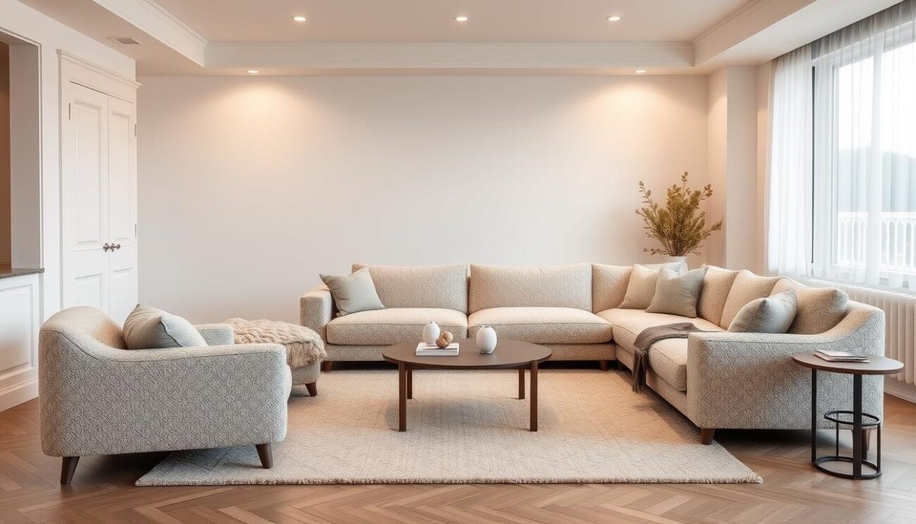 kanapy i sofy w tkaninie boucle