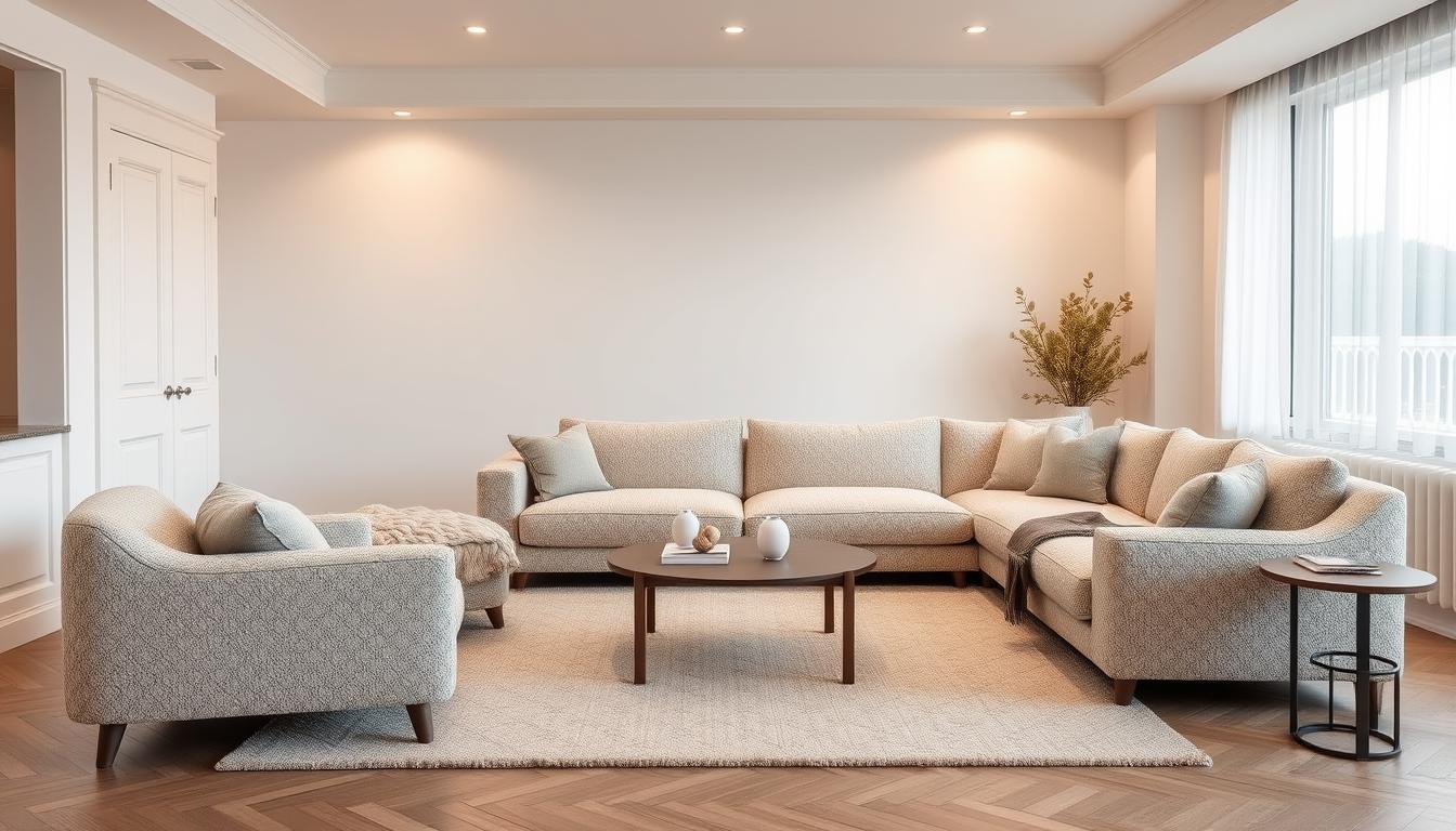 kanapy i sofy w tkaninie boucle