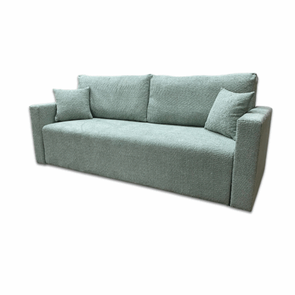 Kanapa rozkładana z funkcją spania Ambra w tkaninie Abriamo miętowa – wygoda, styl i funkcjonalność w jednym