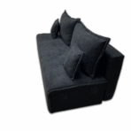 Wygodna kanapa tapicerowana z funkcją spania Maylo/Czarna